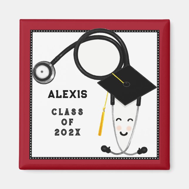 Aimant Cadeau personnalisé de l'école de soins infirmiers (Devant)