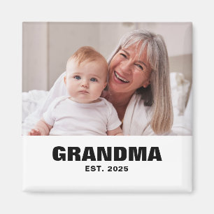 Aimant Cadeau photo de grand-mère établie