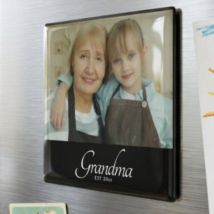 Aimant Cadeau photo de grand-mère établie