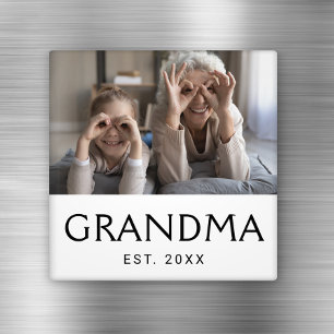 Aimant Cadeau photo de grand-mère établie