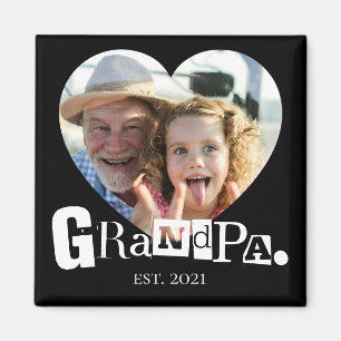 Aimant Cadeau Photo de Grand-Père Établie Pour Grand-Père