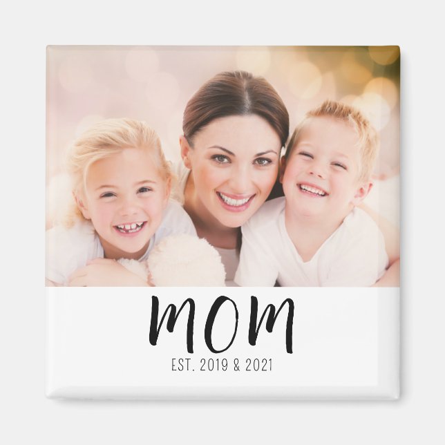 Aimant Cadeau Photo de Maman (Devant)