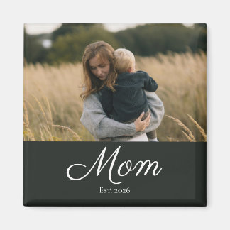 Aimant Cadeau Photo de Maman Établie