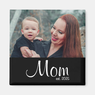 Aimant Cadeau Photo de Maman Établie