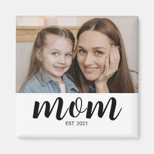 Aimant Cadeau Photo de Maman Établie