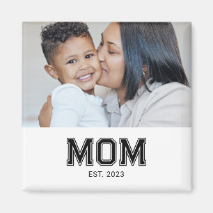 Aimant Cadeau Photo de Maman Établie