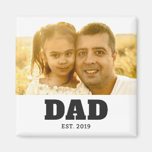 Aimant Cadeau Photo Papa Établit