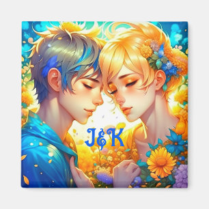 Aimant Cadeau pour couple romantique   Garçon et fille d'