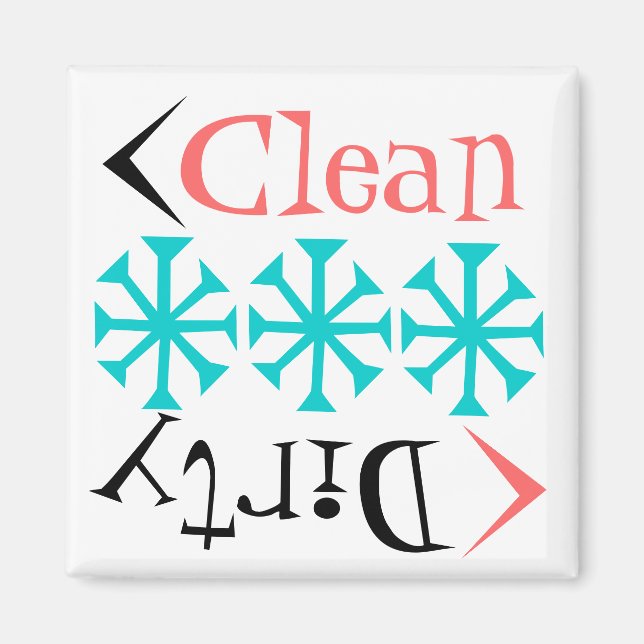 Aimant cadeau Retro Tumblers Clean Dirty Lave-vais (Devant)