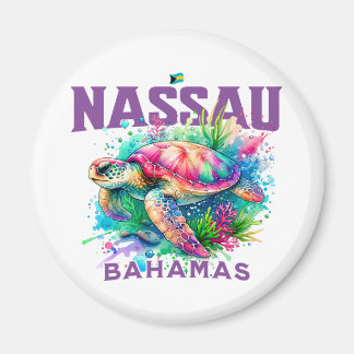 Aimant Cadeau souvenir Bahamas : Nassau Bahamas Sea Turtl
