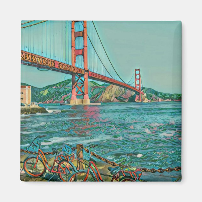 Aimant Cadeaux cyclistes uniques (Devant)