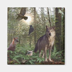 Aimant Cadeaux d'animaux forestiers