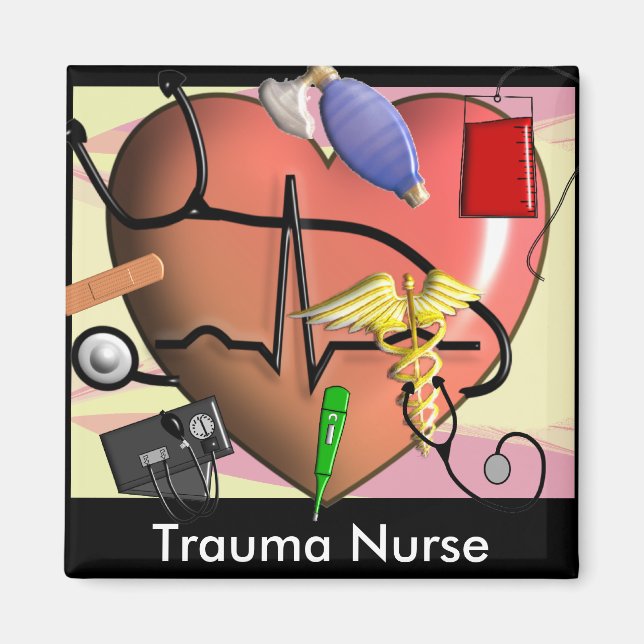 Aimant Cadeaux d'art de l'infirmière de trauma (Devant)