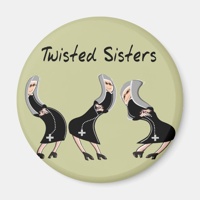 Aimant Cadeaux de la religieuse catholique "Soeurs tordue (Devant)