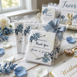 Aimant Cadeaux de mariage Merci Cadre Floral Bleu Blanc M
