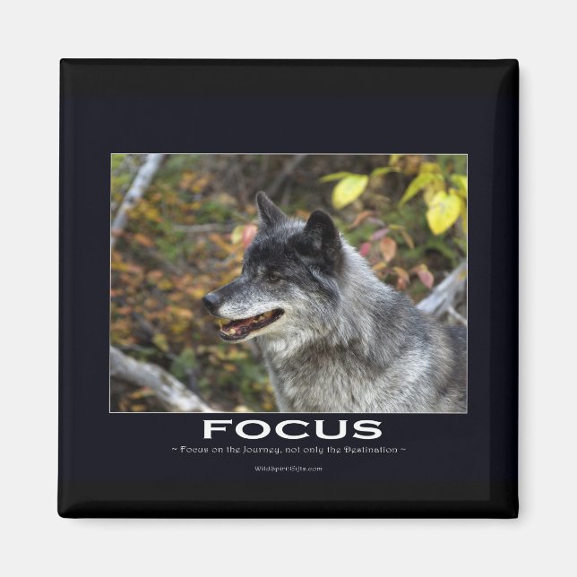 Aimant Cadeaux de motivation du loup gris (Devant)