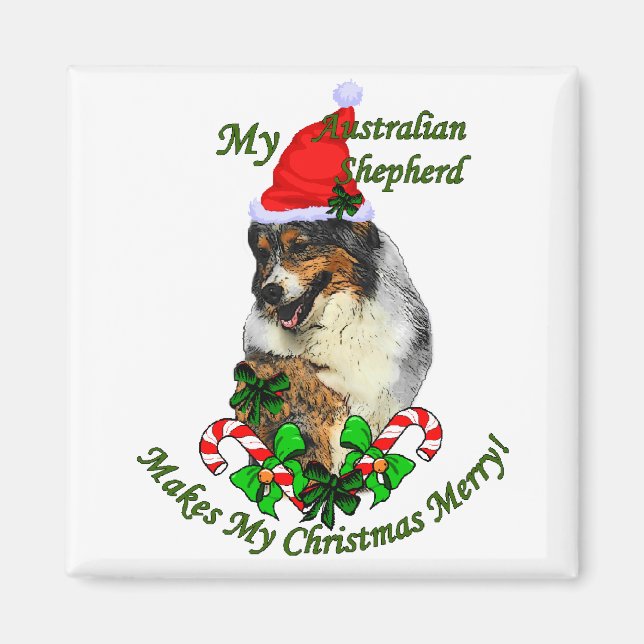 Aimant Cadeaux de Noël du berger australien (Devant)