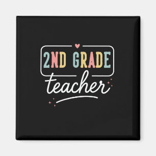 Aimant Cadeaux de professeur de cœur de deuxième année 2e