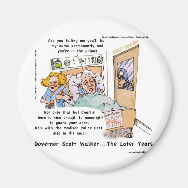 Aimant Cadeaux drôles et satiriques Gov Scott Walker T-sh (Devant)