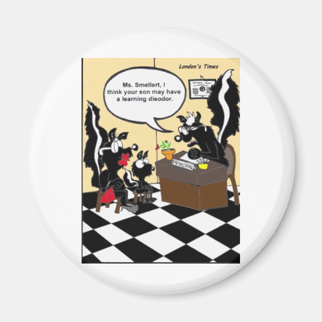 Aimant Cadeaux drôles et T-shirts désodorisants Skunk Lea (Devant)