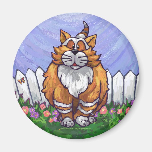 Aimant Cadeaux et accessoires de chats de gingembre (Devant)