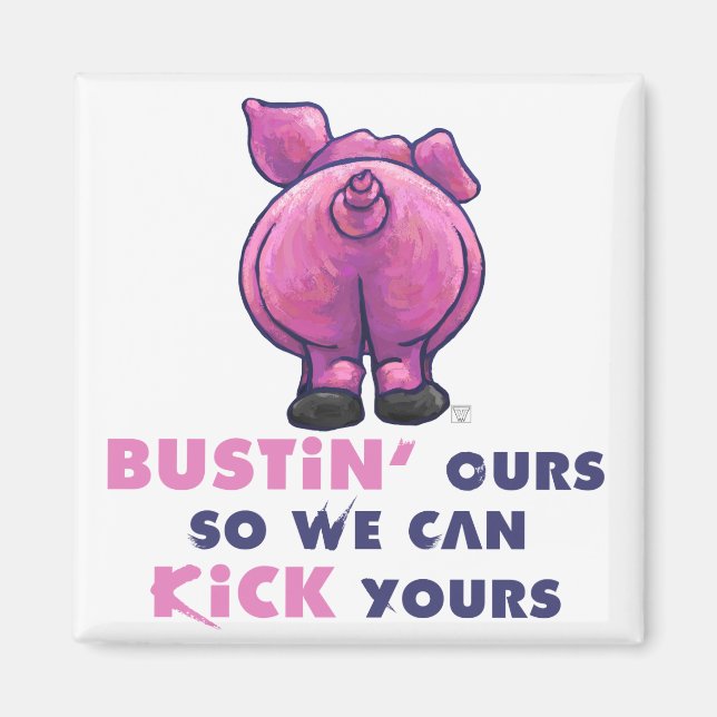 Aimant Cadeaux et accessoires de cochon (Devant)
