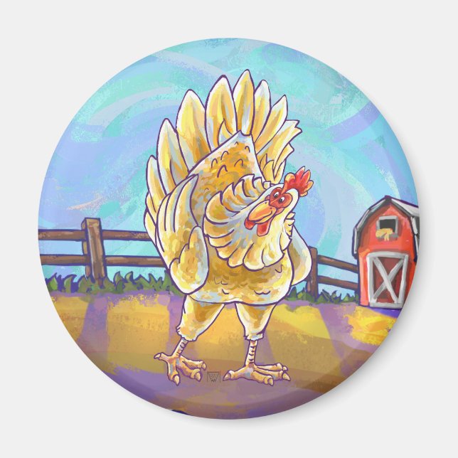 Aimant Cadeaux et accessoires de poulet (Devant)