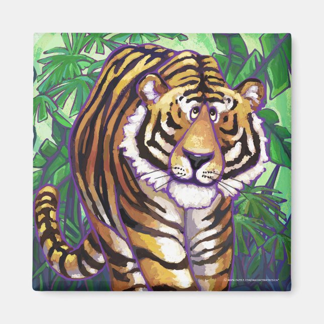 Aimant Cadeaux et accessoires de tigre (Devant)