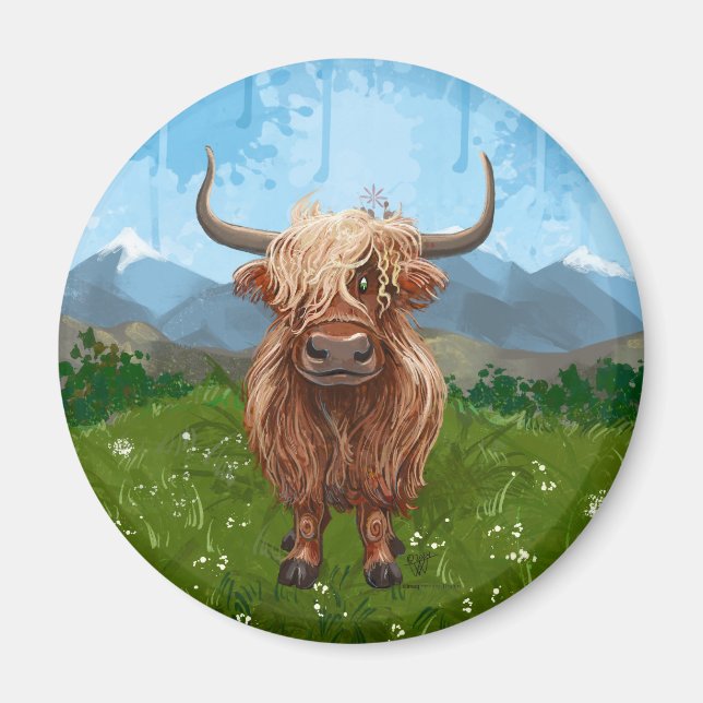 Aimant Cadeaux et accessoires de vache Highland (Devant)