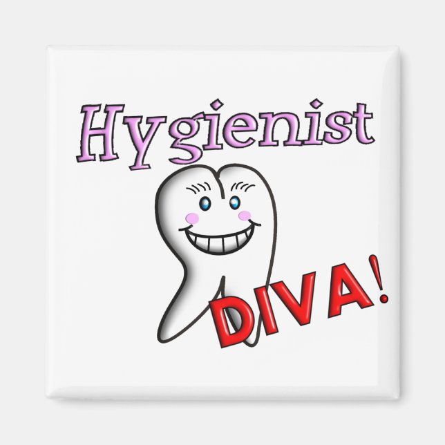 Aimant Cadeaux hygiénistes dentaires "Hygiéniste DIVA !" (Devant)