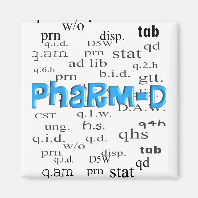 Aimant Cadeaux Pharm-D étudiant en pharmacie (Devant)