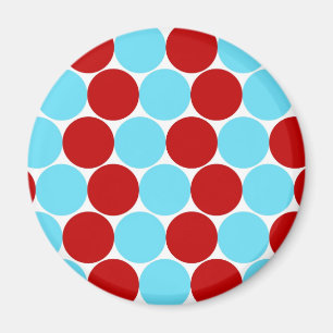 Aimant Cadeaux rouges de motif de pois de turquoise