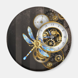 Aimant Cadran Steampunk avec libellule