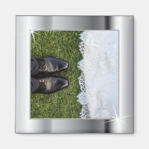 Aimant Cadre argenté élégant