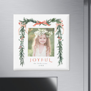 Aimant Cadre de Noël joyeux Photo Fêtes