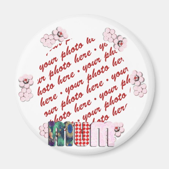 Aimant Cadre photo Patchwork 'MUM' (Devant)