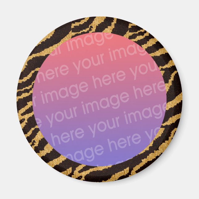 Aimant cadre photo rayures de tigres (Devant)