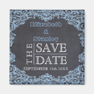 Aimant Cadre vintage et tableau de mariage à la craie Enr