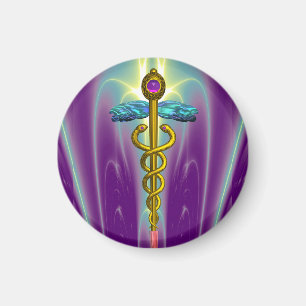 Aimant CADUCEUS, améthyste d'or vibrant