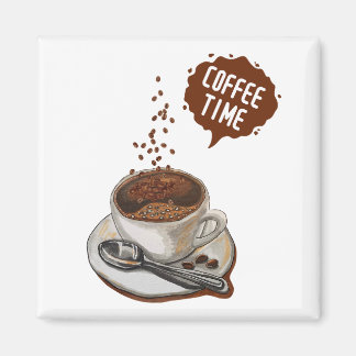 Aimant Café Art classique pour les amateurs de café Brown