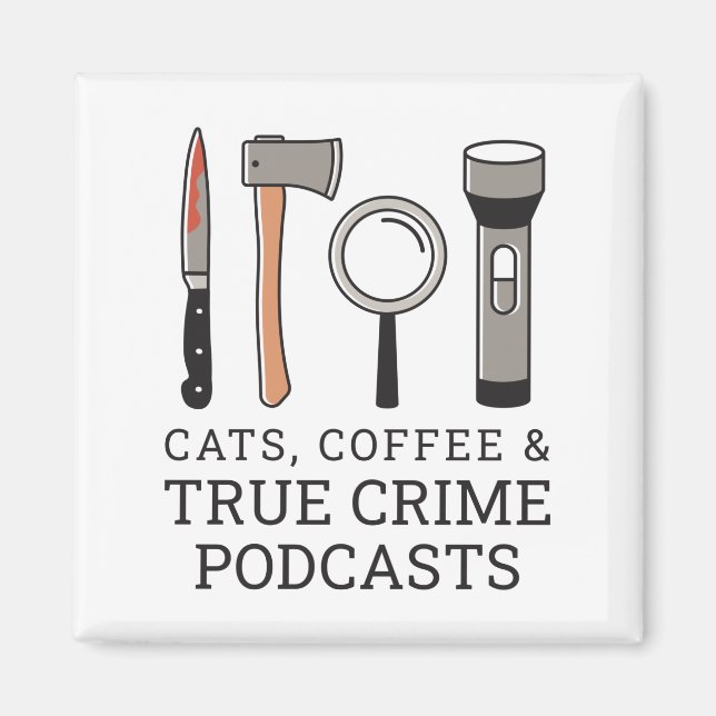 AIMANT CAFÉ, CAFÉ ET PODCASTES DE CRIME VRAI OUTIL DE CRI (Devant)