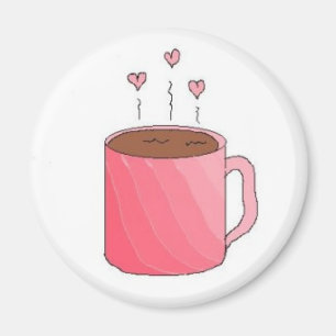 Aimant Café dans une jolie tasse rose