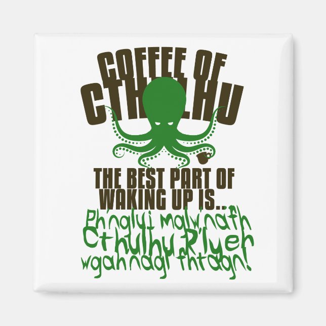 Aimant Café de Cthulhu pour votre Réfrigérateur (Devant)