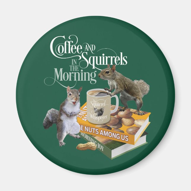 Aimant Café et écureuils - Amant Amusant d'écureuil (Devant)