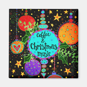 Aimant Café et musique de Noël Ornements festifs