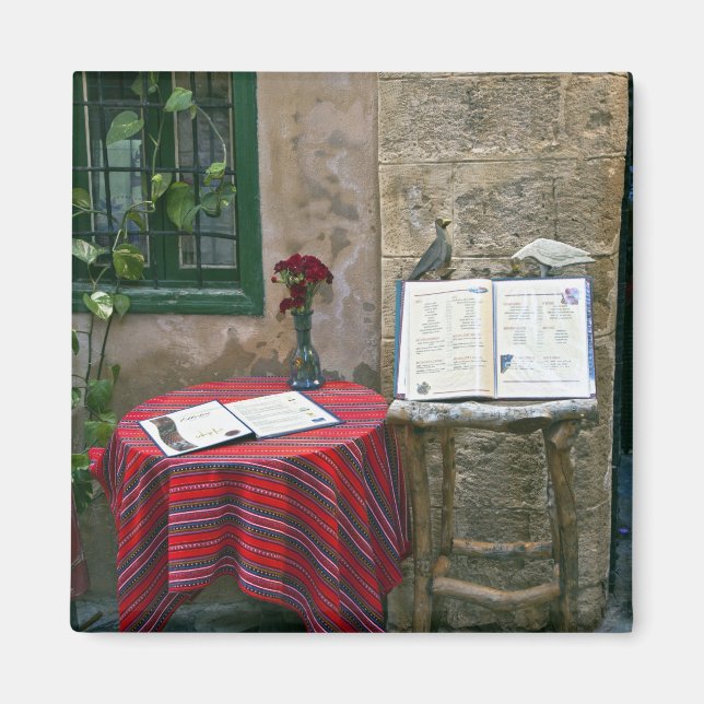 Aimant Café sur le trottoir, Canée, Crète, Grèce (Devant)