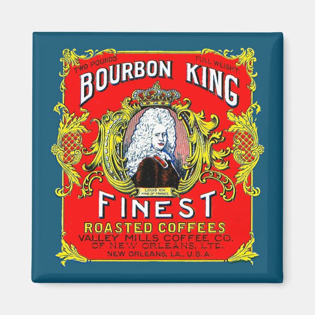 Aimant Cafés rôtis Bourbon King (Devant)