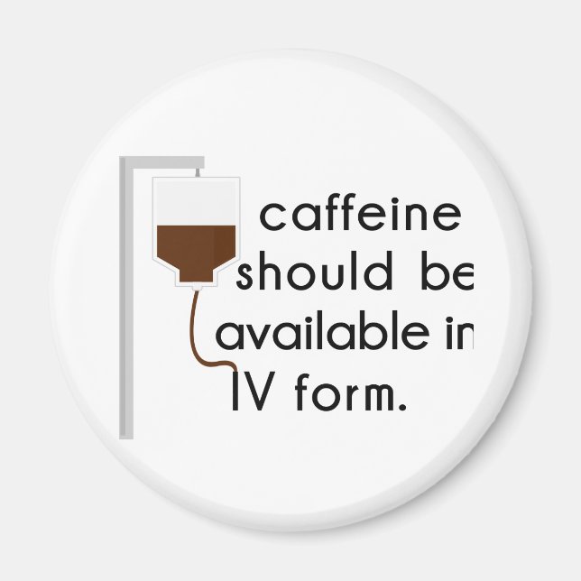 Aimant caffeine dans IV, humour urique (Devant)
