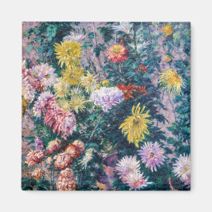 Aimant Caillebotte - Chrysanthèmes blancs et jaunes
