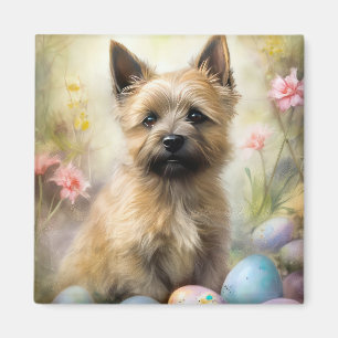 Aimant Cairn Terrier avec les oeufs de Pâques
